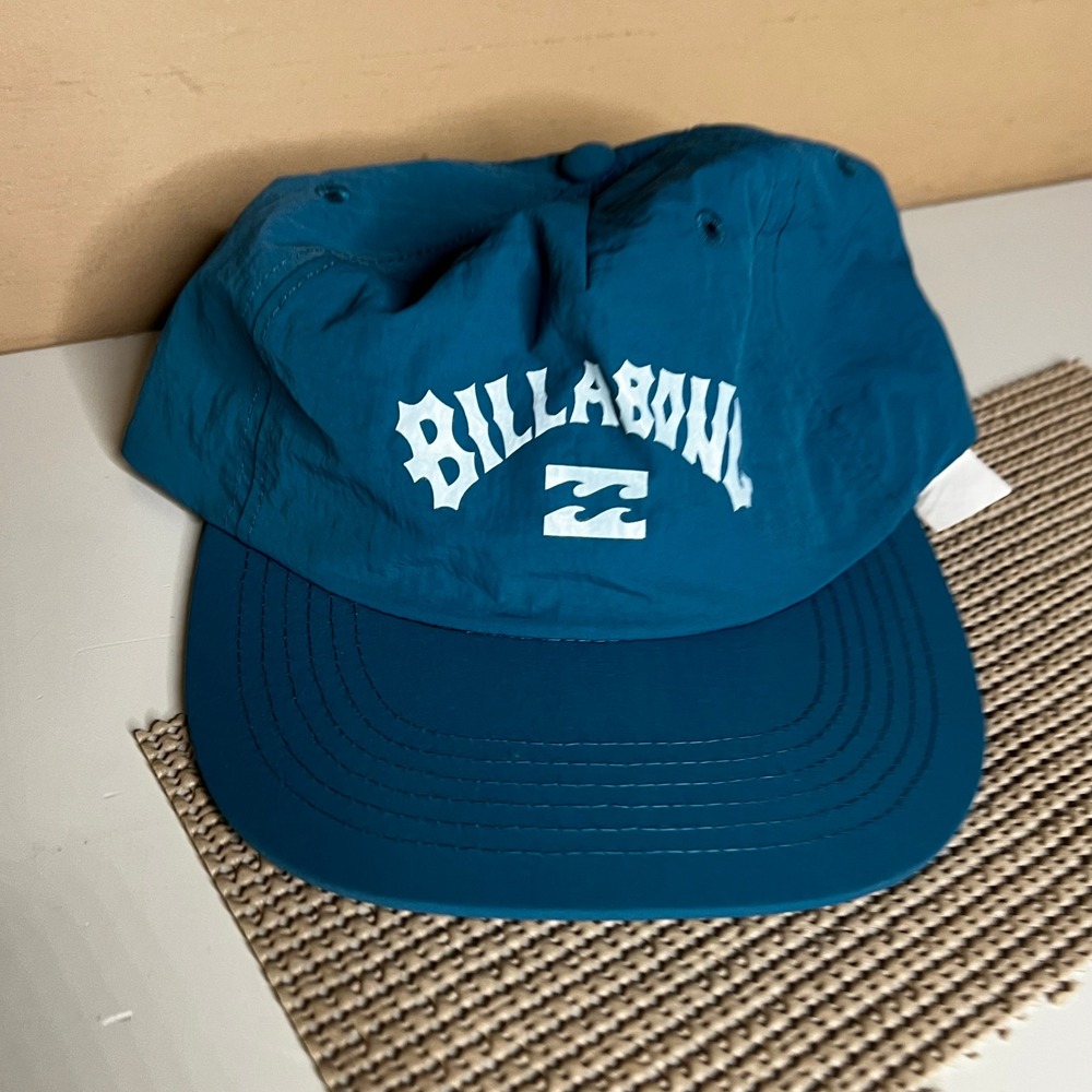 Billabong Nylon Strapback Hat Teal Blue Arch Logo Surf Cap OS 24D5502403